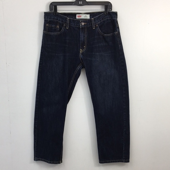 Levi's 505 Boys Husky Dark Wash Straight Jean Size 12 Husky EXCELLENT Condition - Picture 1 of 7
